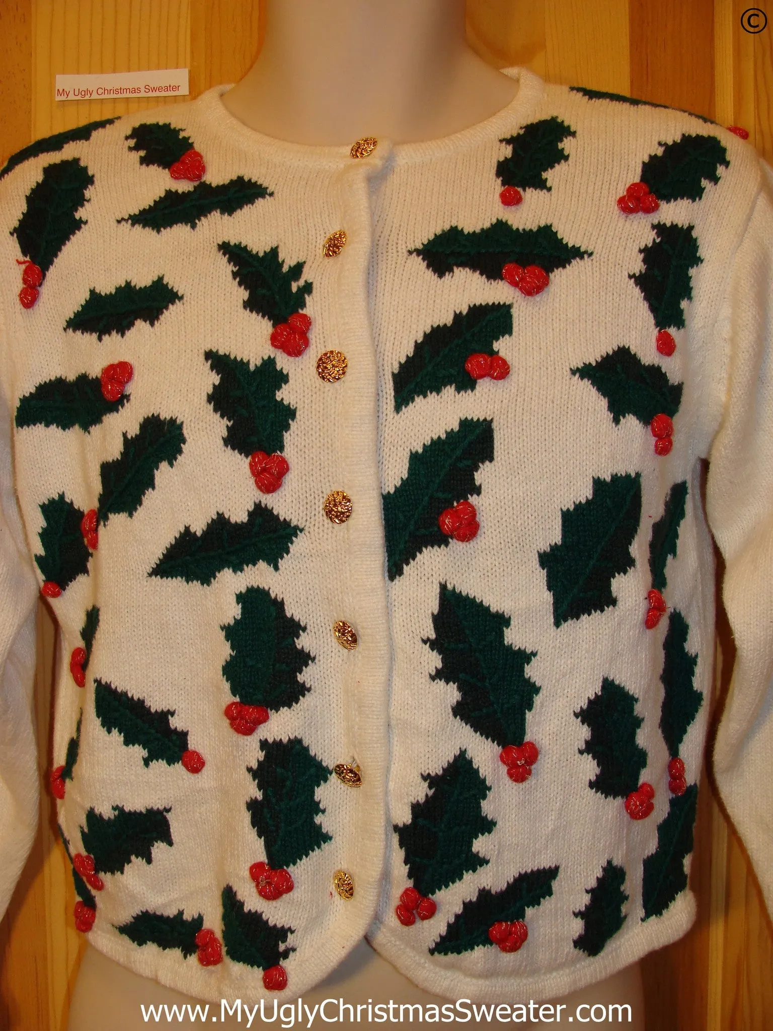 80s Ivy Cardigan Tacky Christmas Sweater