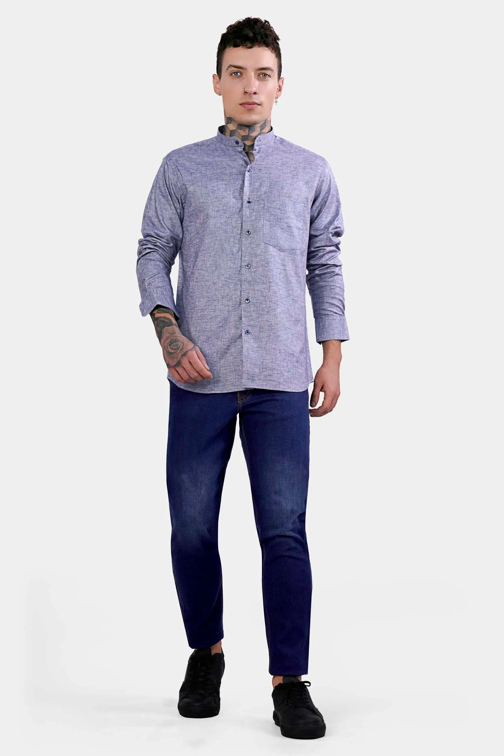 Amethyst Blue Chambray Premium Giza Cotton Shirt