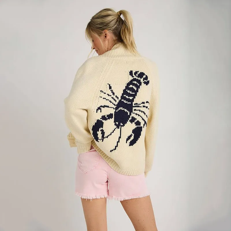 Anne | Fun Lobster Cardigan Sweater Jacket