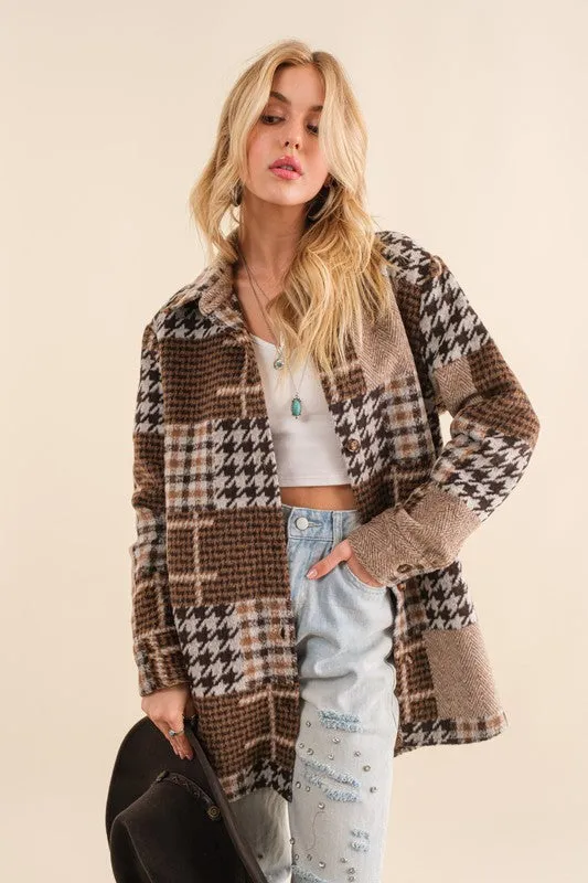 Autumn Awaits Brown Plaid Shacket