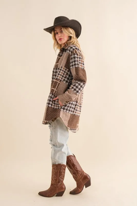 Autumn Awaits Brown Plaid Shacket