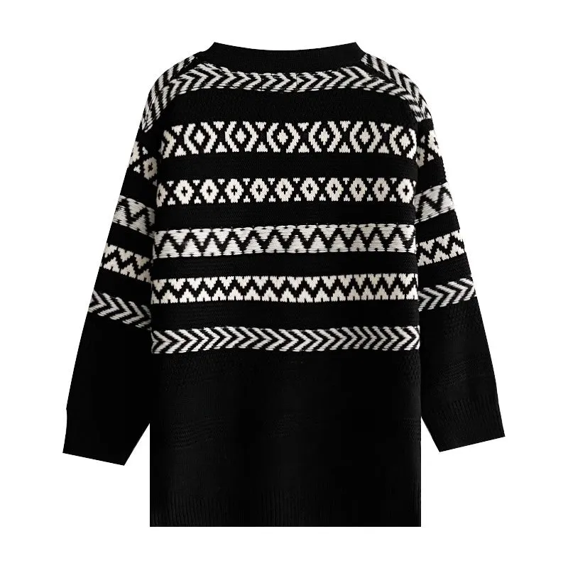 black v-neck casual knitted cardigan jacket    S4778