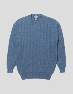 BLUE CASHMERE CABLE