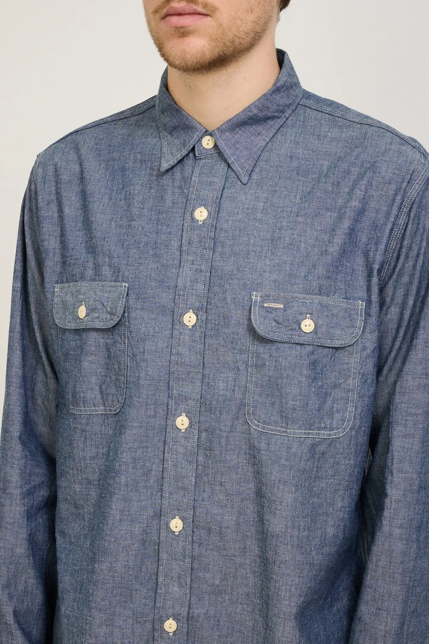 Blue Chambray L/S Work Shirt