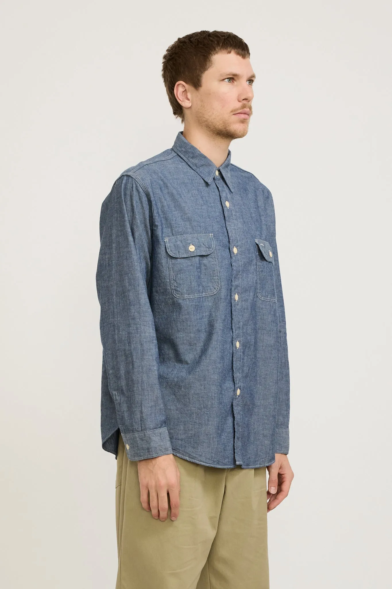 Blue Chambray L/S Work Shirt