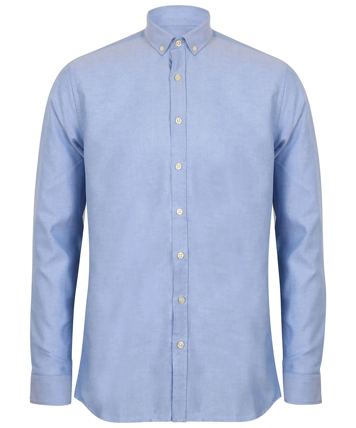 Blue - Modern long sleeve Oxford shirt