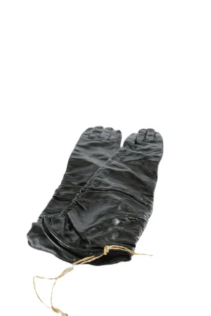 Boutique Black Faux Leather Gloves