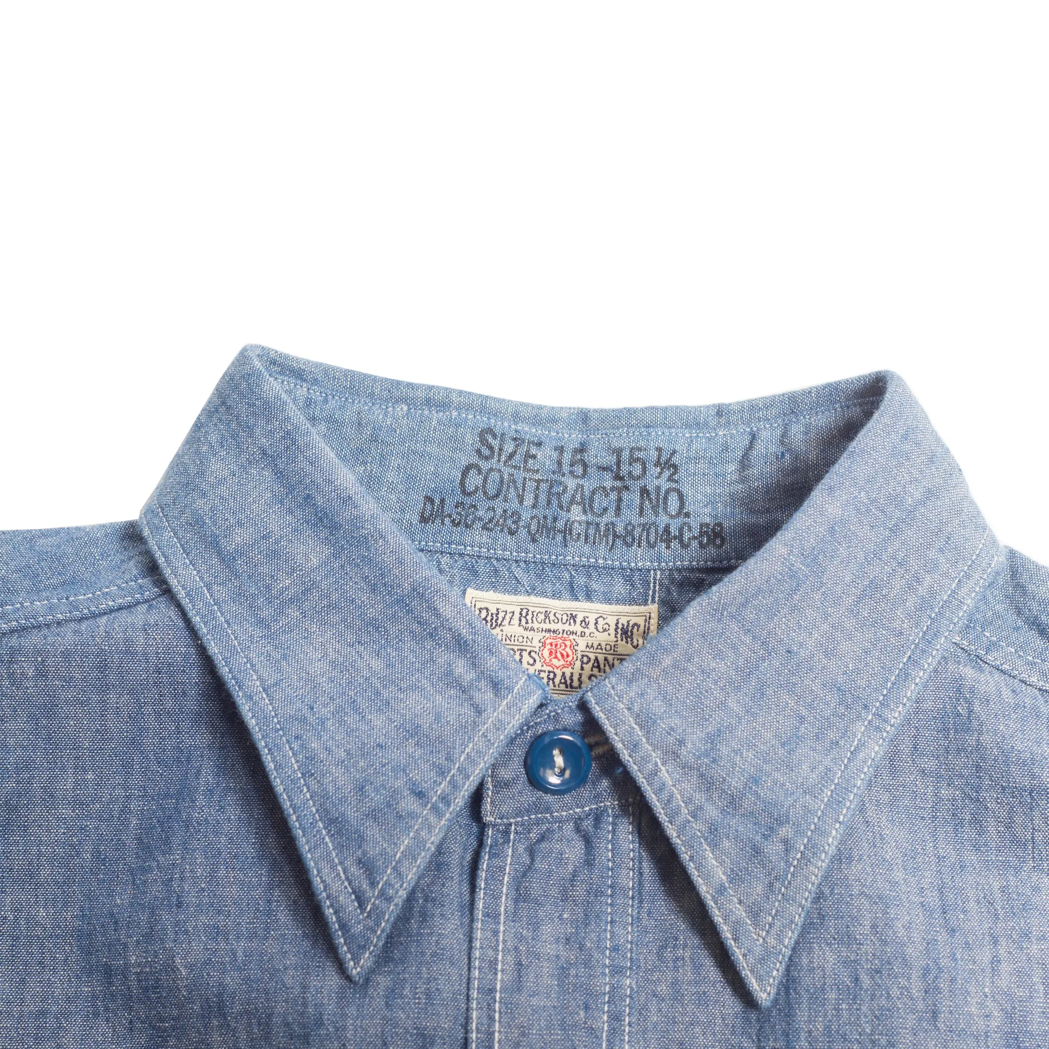 Buzz Rickson's USN Chambray Work Shirt Blue