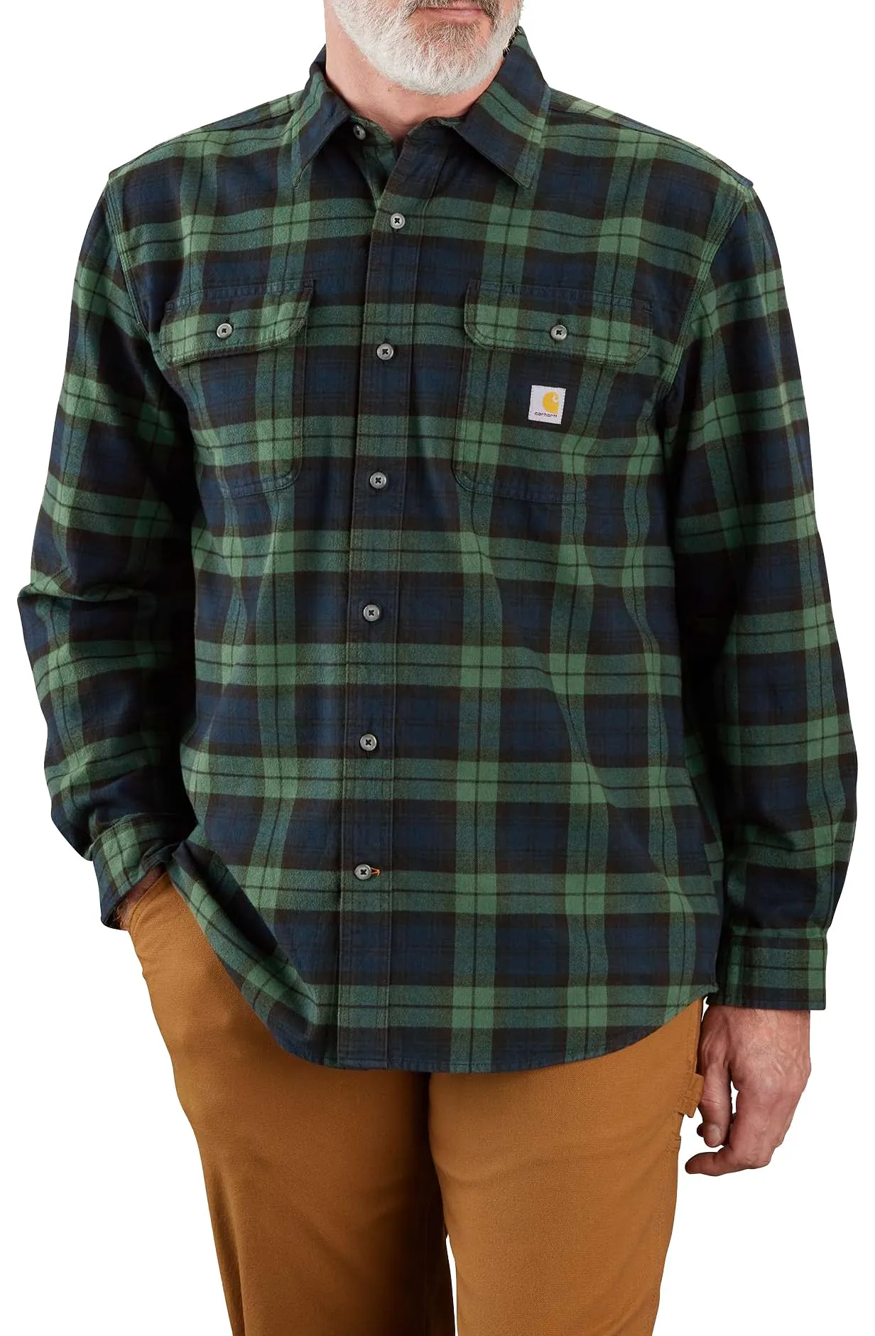 Carhartt 106356 Men's Loose Fit Heavyweight Flannel Long Sleeve Plaid Shirt