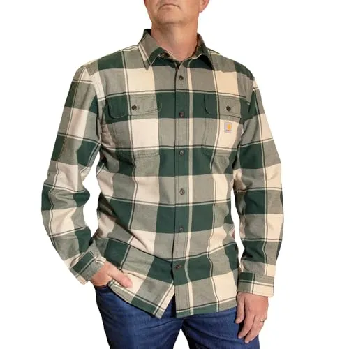 Carhartt 106356 Men's Loose Fit Heavyweight Flannel Long Sleeve Plaid Shirt