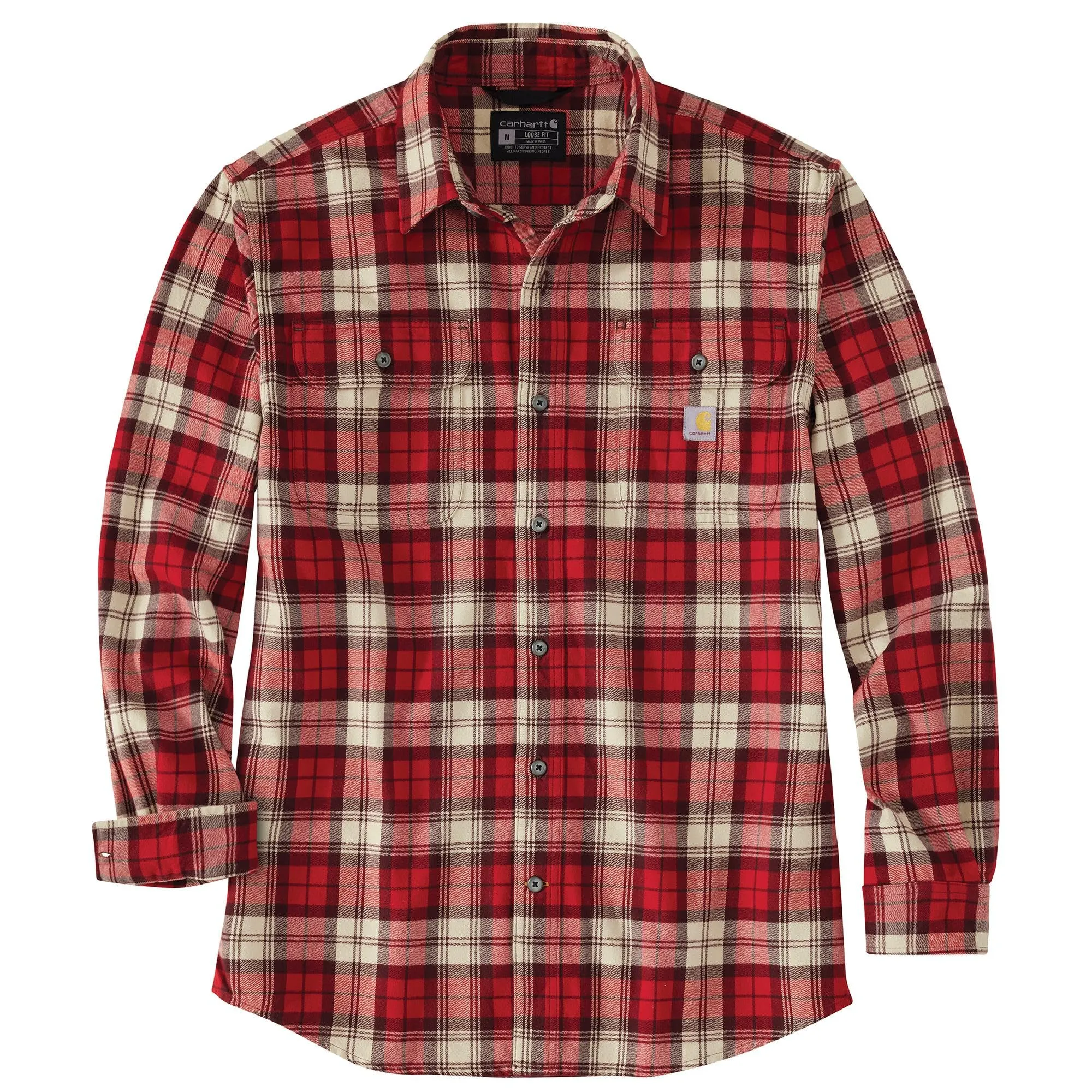 Carhartt 106356 Men's Loose Fit Heavyweight Flannel Long Sleeve Plaid Shirt