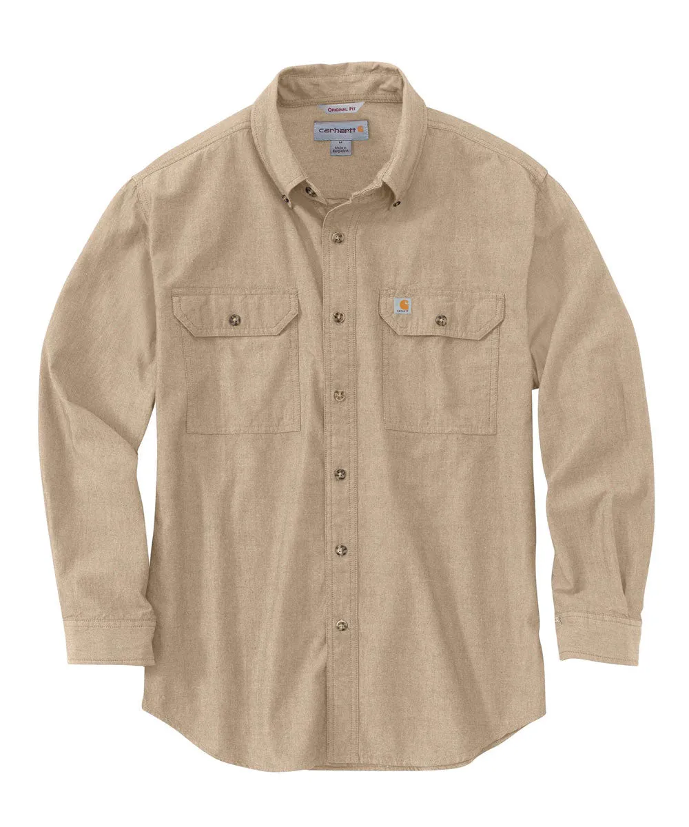 Carhartt Men's Chambray Shirt - Dark Tan Chambray