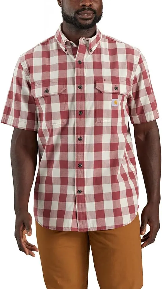 Carhartt Men's Loose Fit Midweight Short-Sleeve Plaid Shirt 