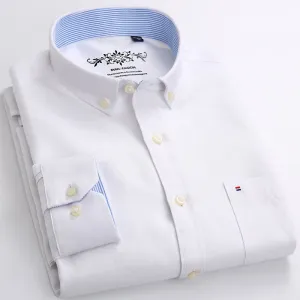 Casual Oxford Dress Shirt Single Patch