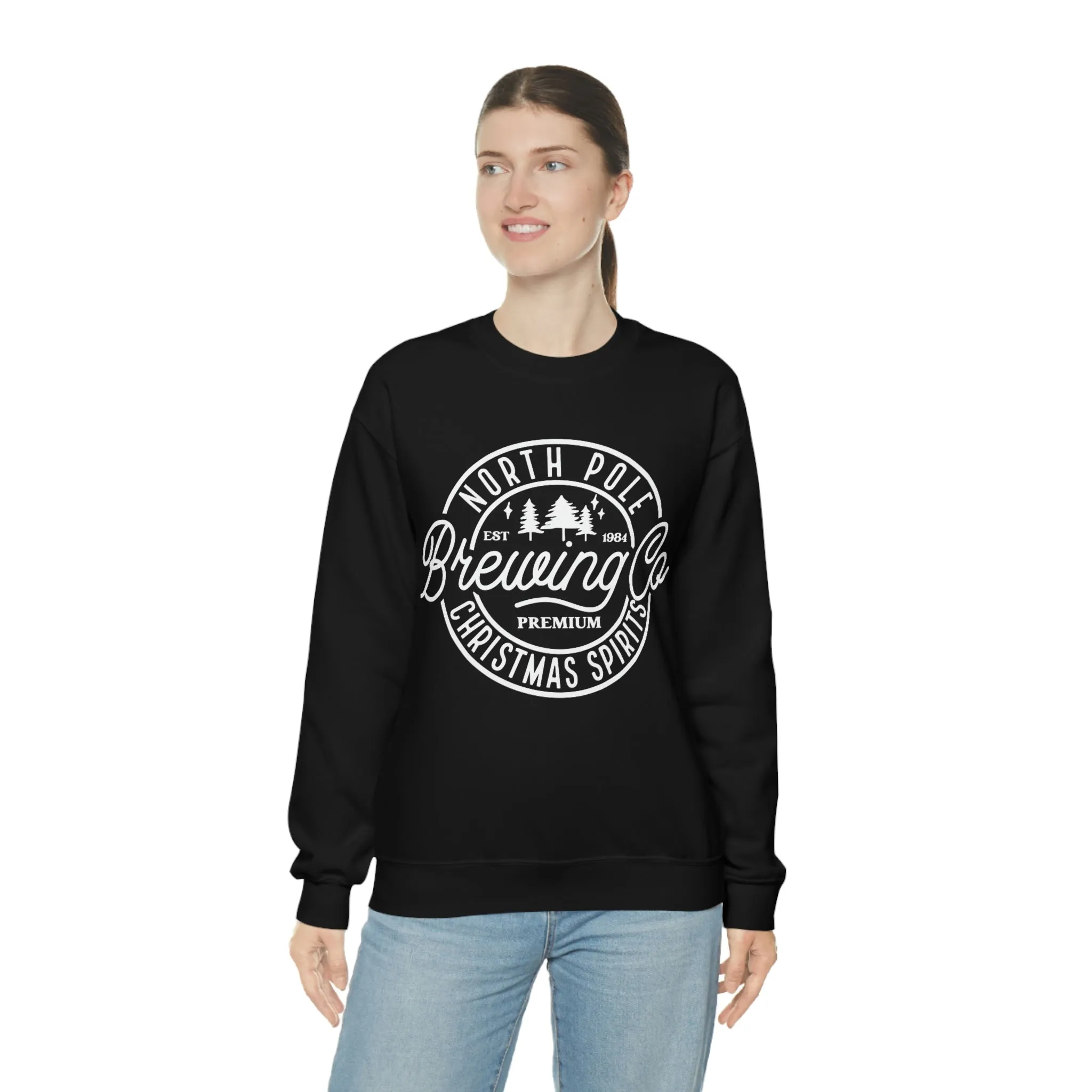 Christmas North Pole Brewing Company Heavy Blend Crewneck Sweatshirt