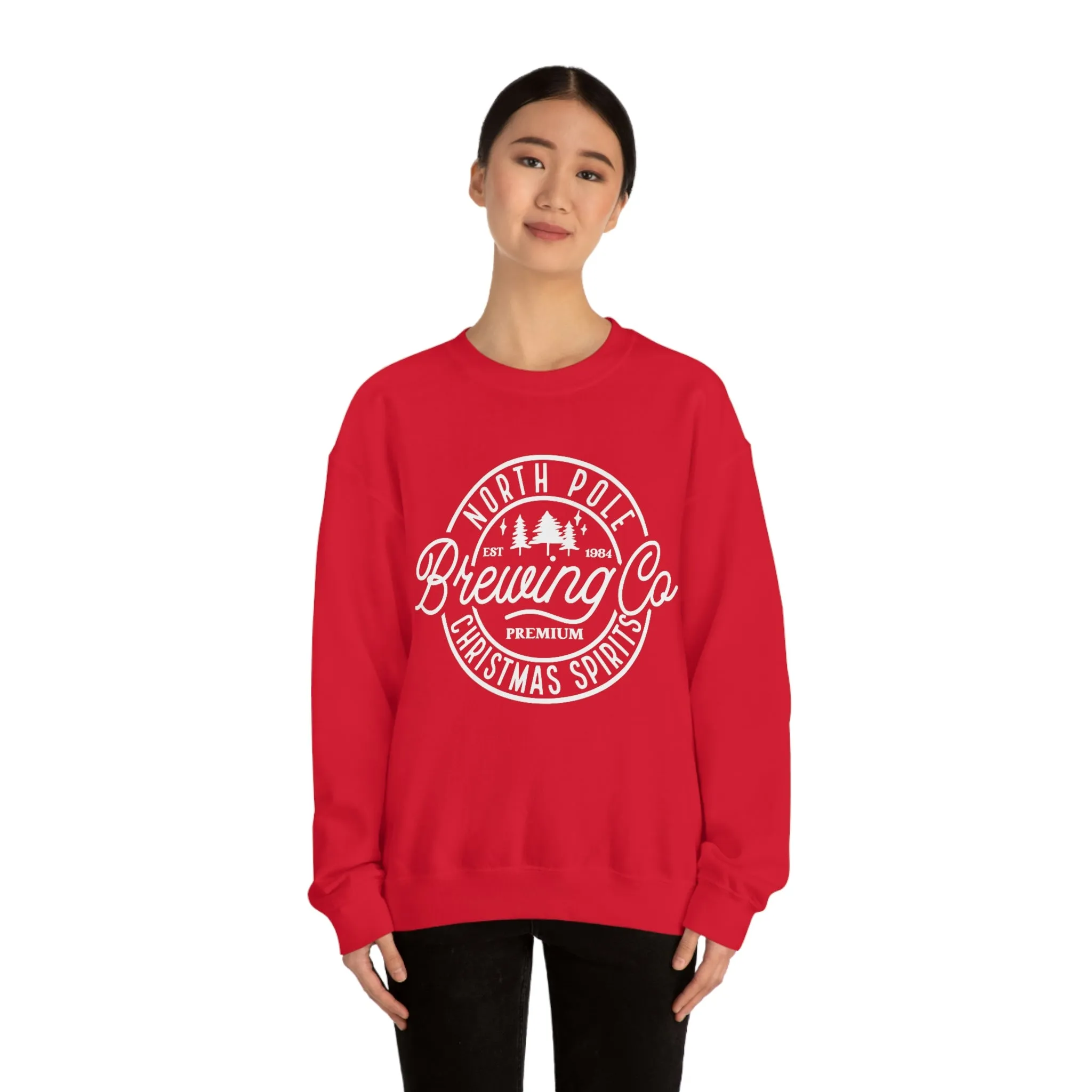 Christmas North Pole Brewing Company Heavy Blend Crewneck Sweatshirt