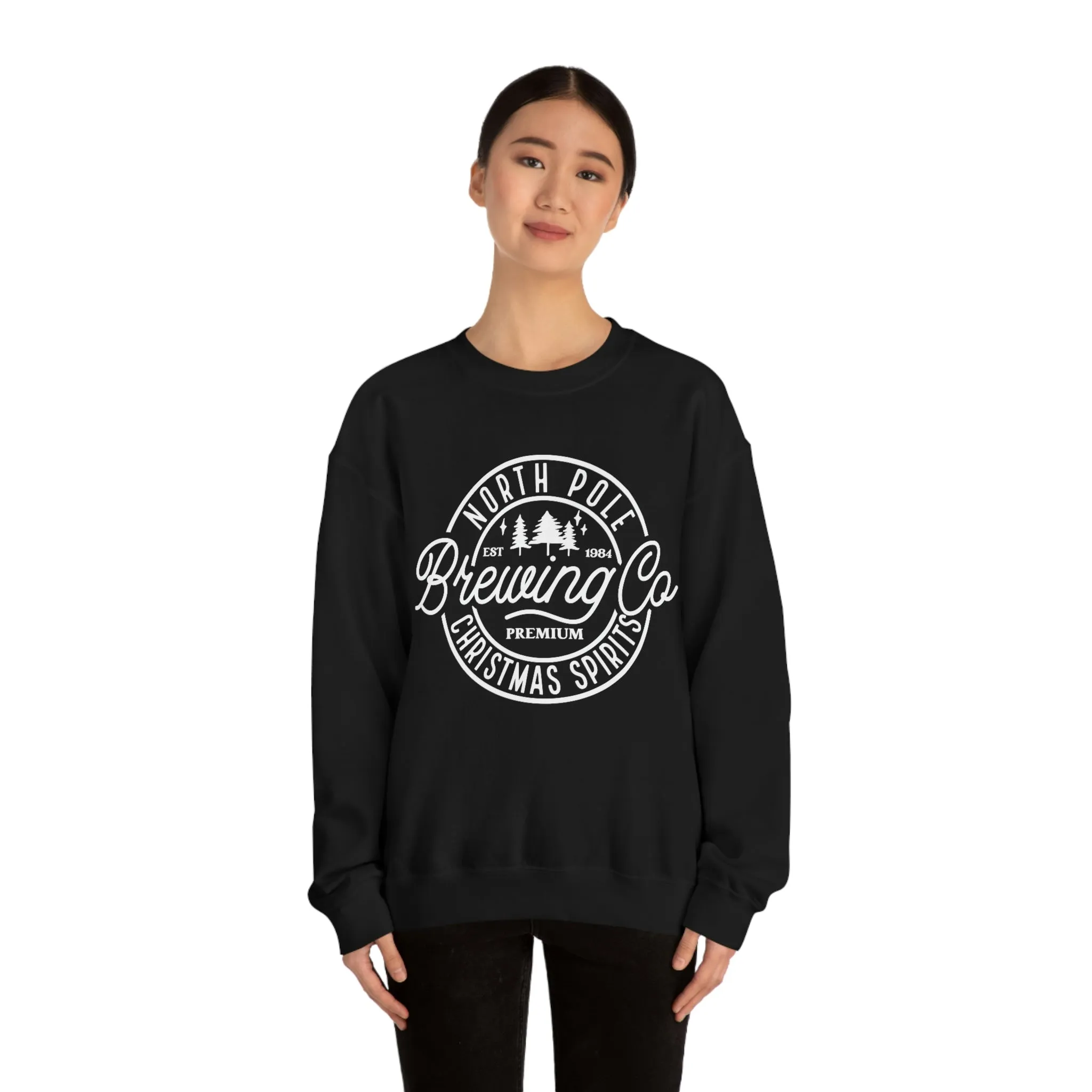 Christmas North Pole Brewing Company Heavy Blend Crewneck Sweatshirt