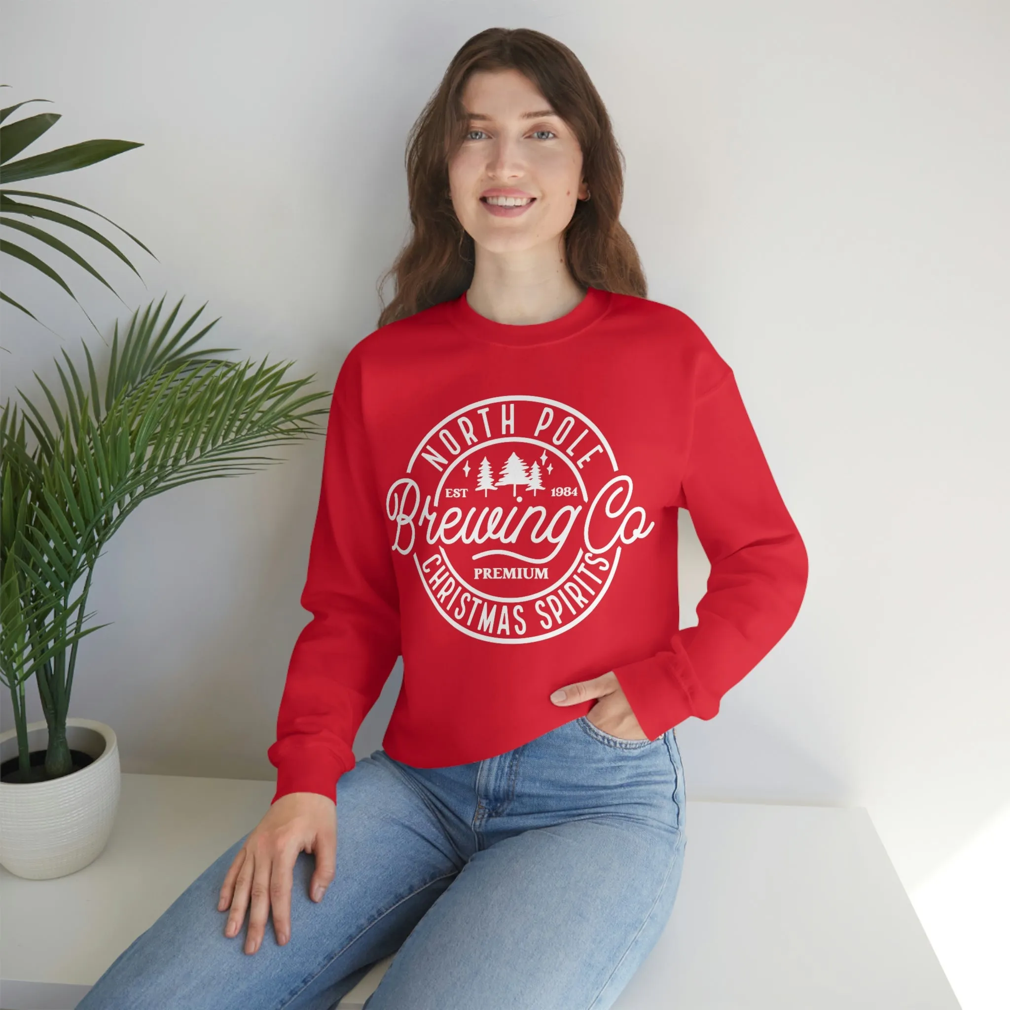 Christmas North Pole Brewing Company Heavy Blend Crewneck Sweatshirt