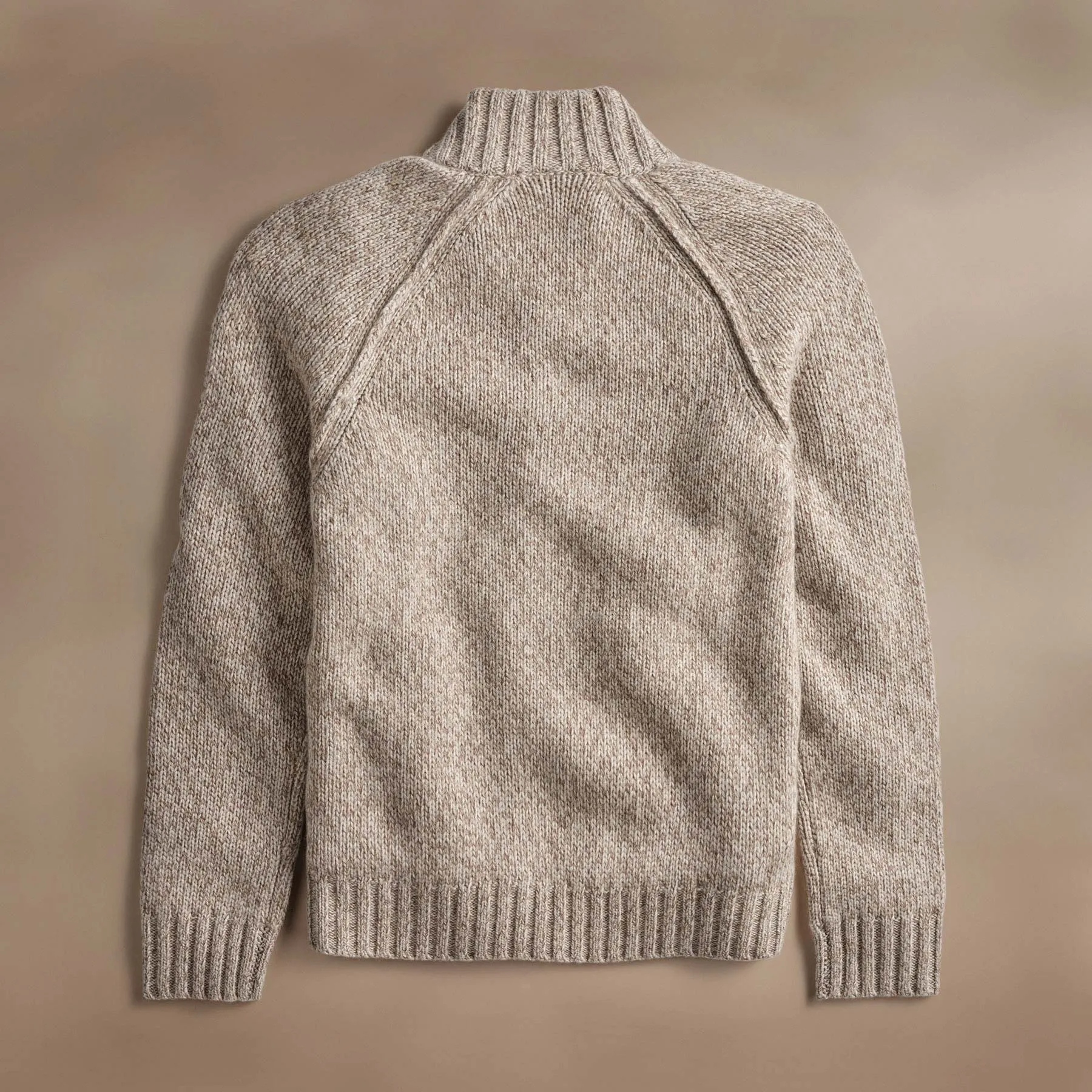 Chunky Cashmere Zip Up - Stone Marl