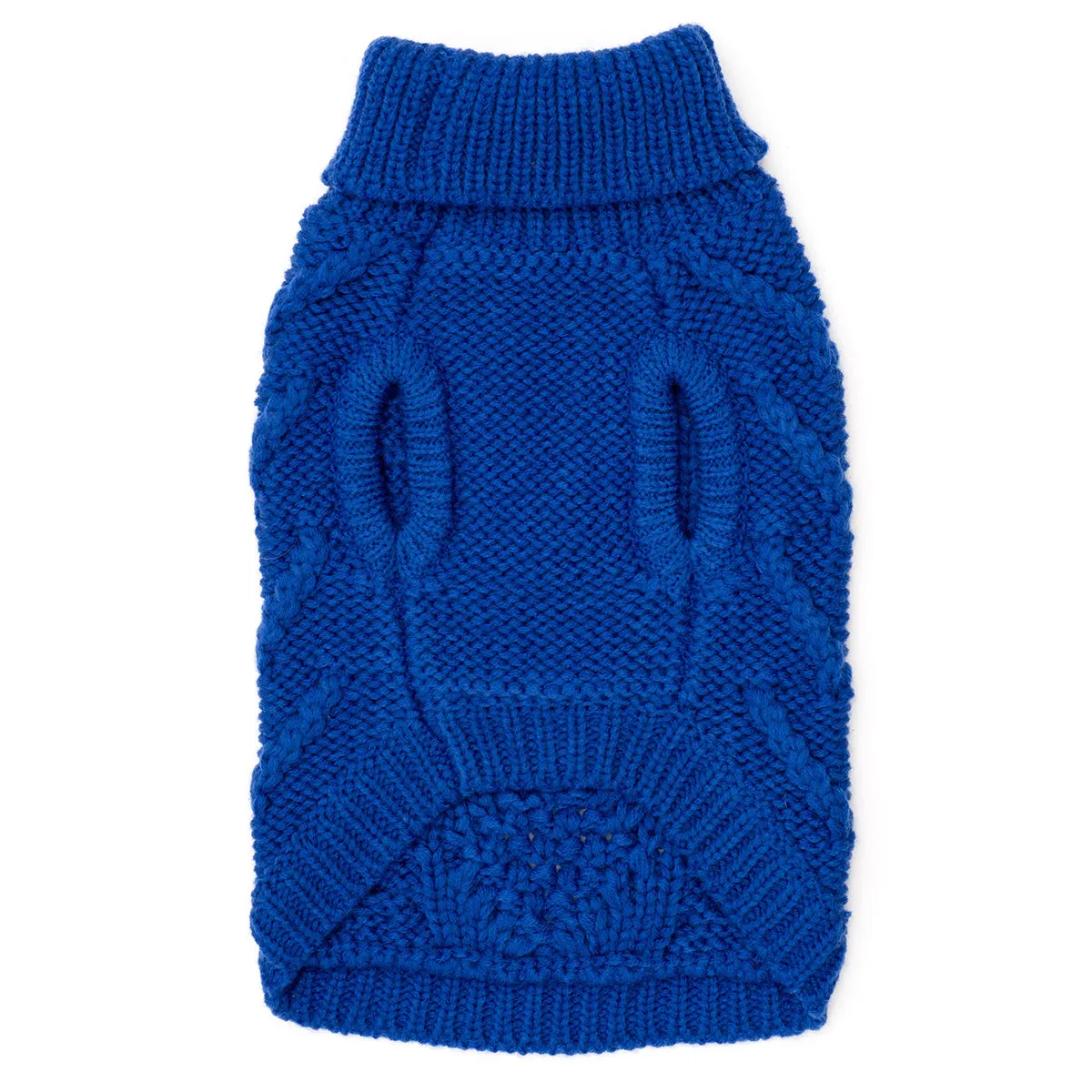 Chunky Knit Turtleneck Dog Sweater Royal