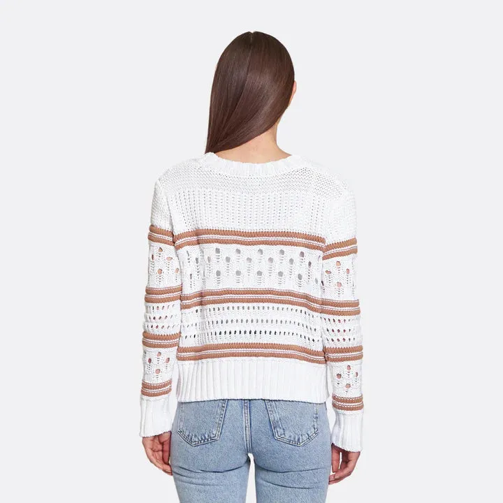 Chunky Multi Stitch Cardigan - Bleach White / Wicker