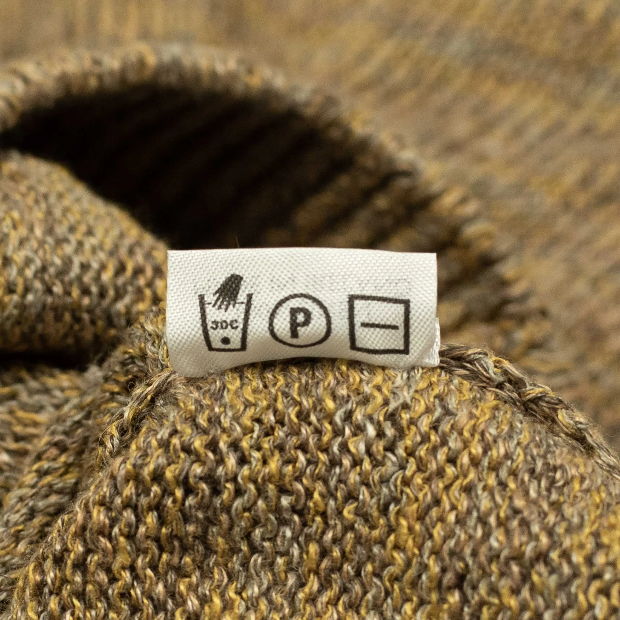 Crewneck sweater in Gorse donegal tobacco brown linen