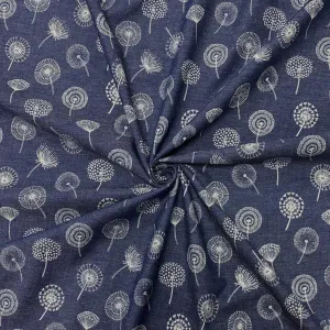 Dandelions Chambray Denim Fabric