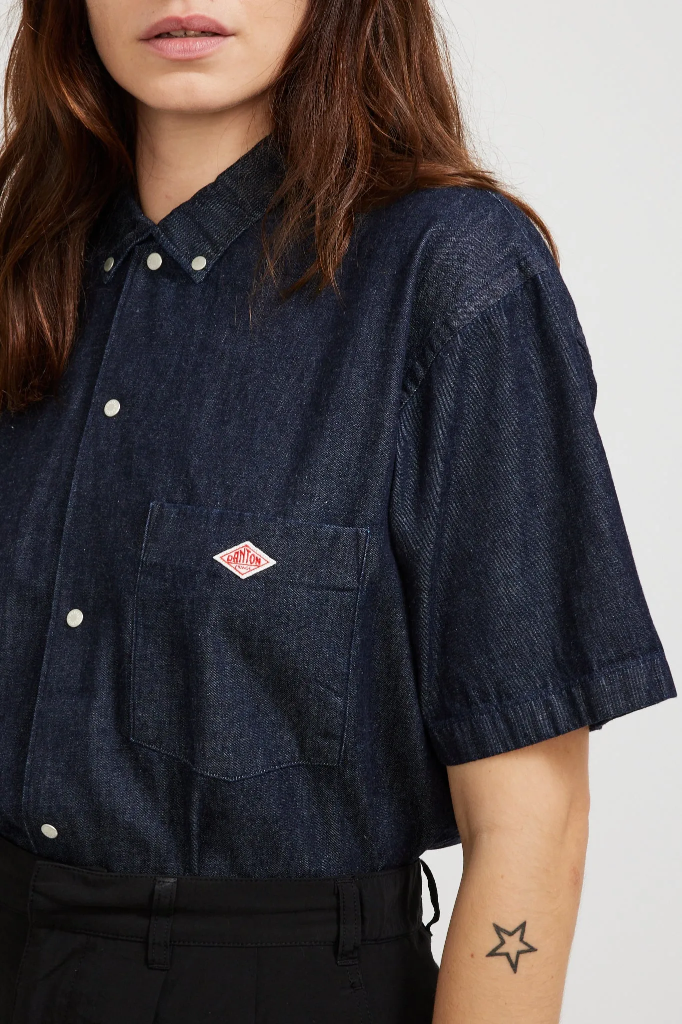 Dot Button S/S Shirt Indigo