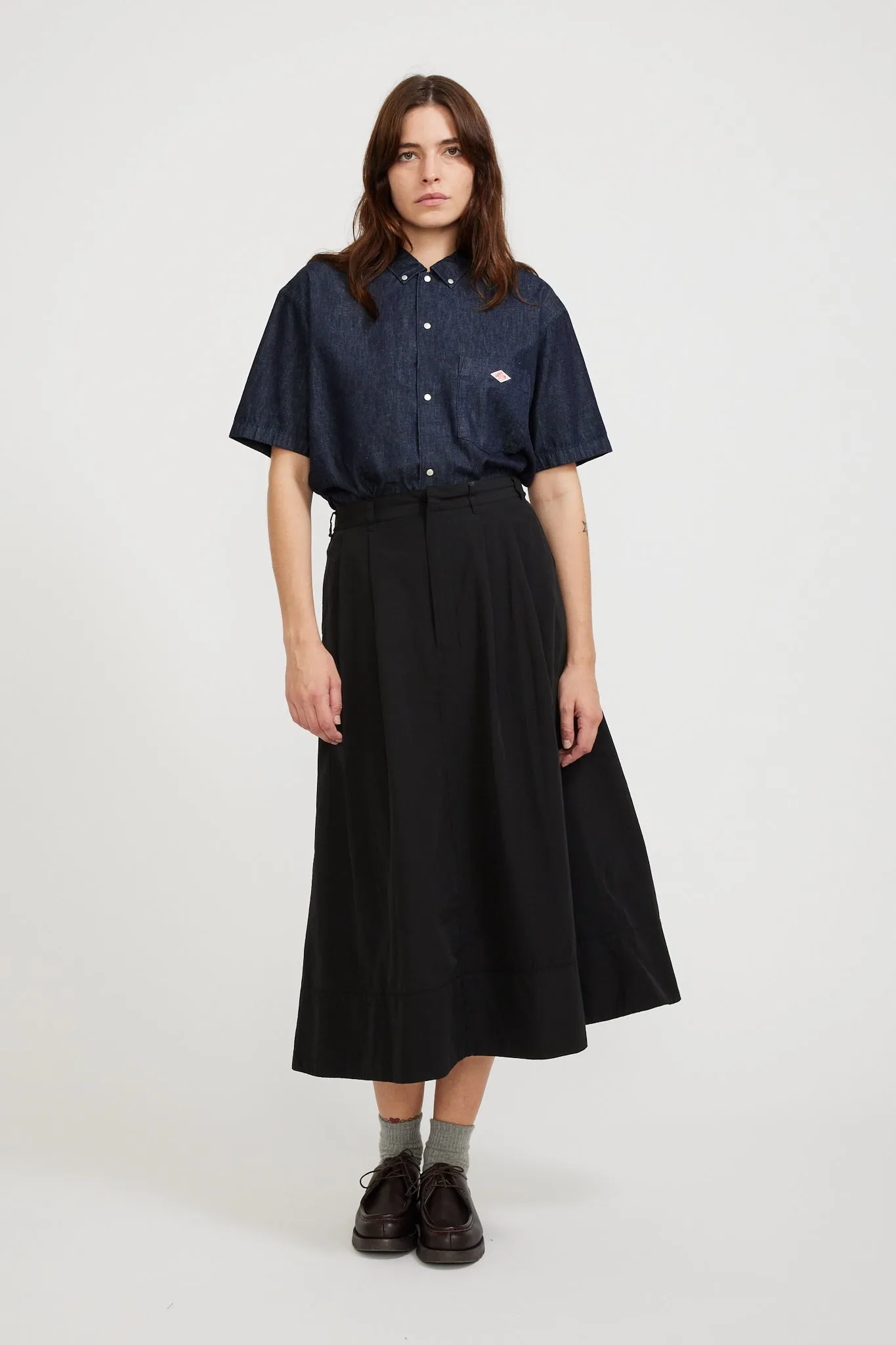 Dot Button S/S Shirt Indigo