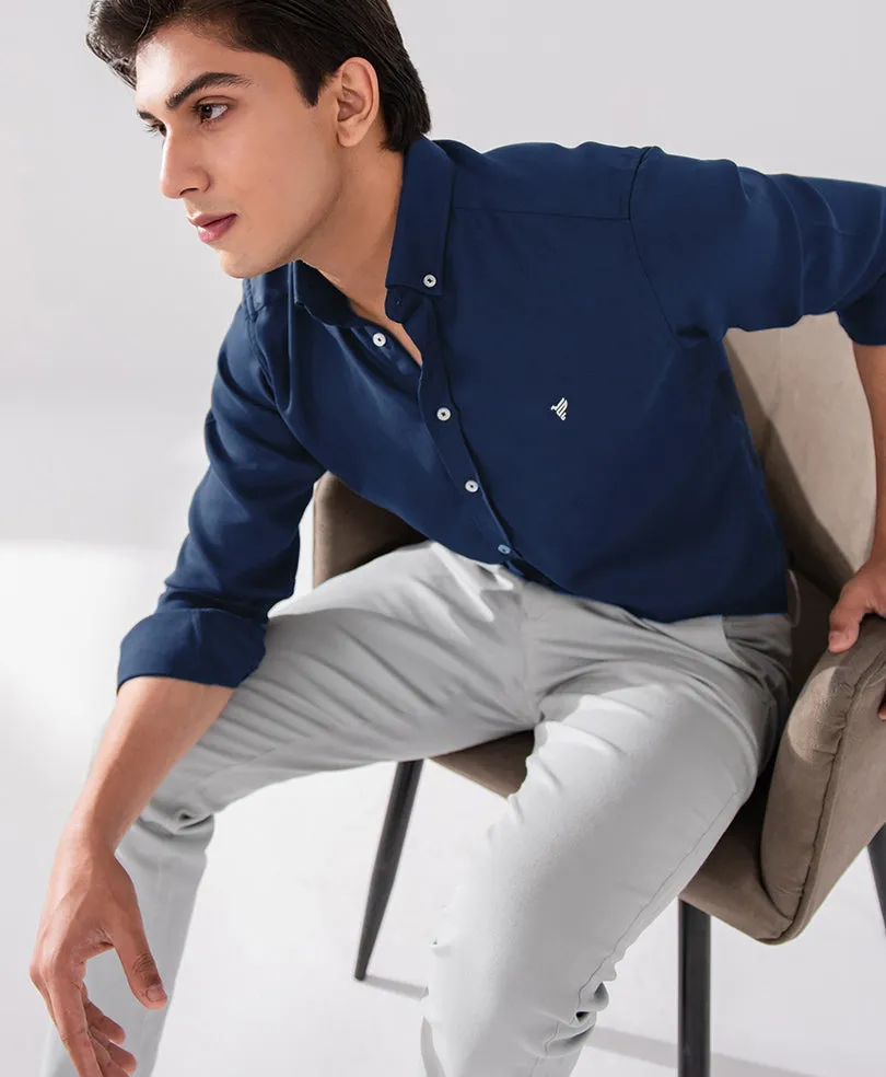 Electric Blue Oxford Shirt (Slim / Modern Fit)