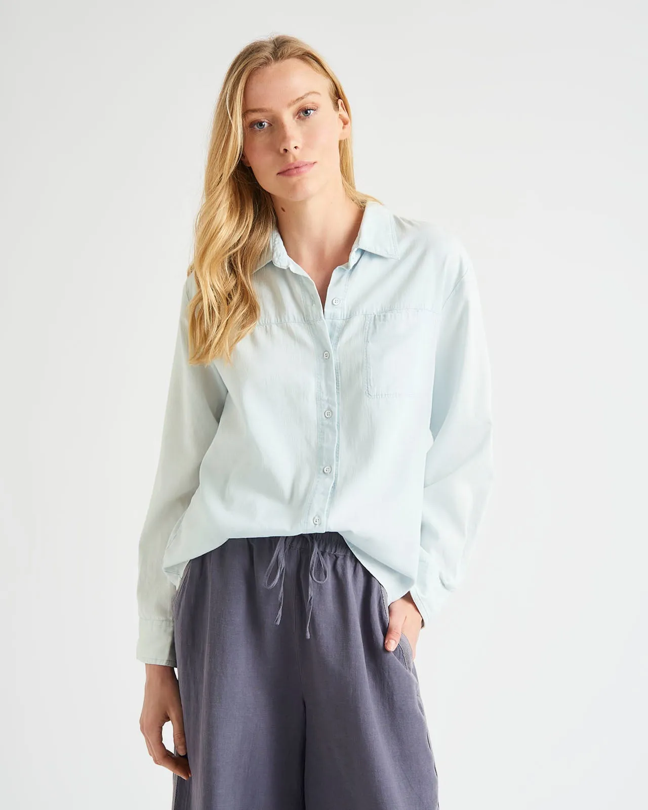 Evans Chambray Button Up Shirt