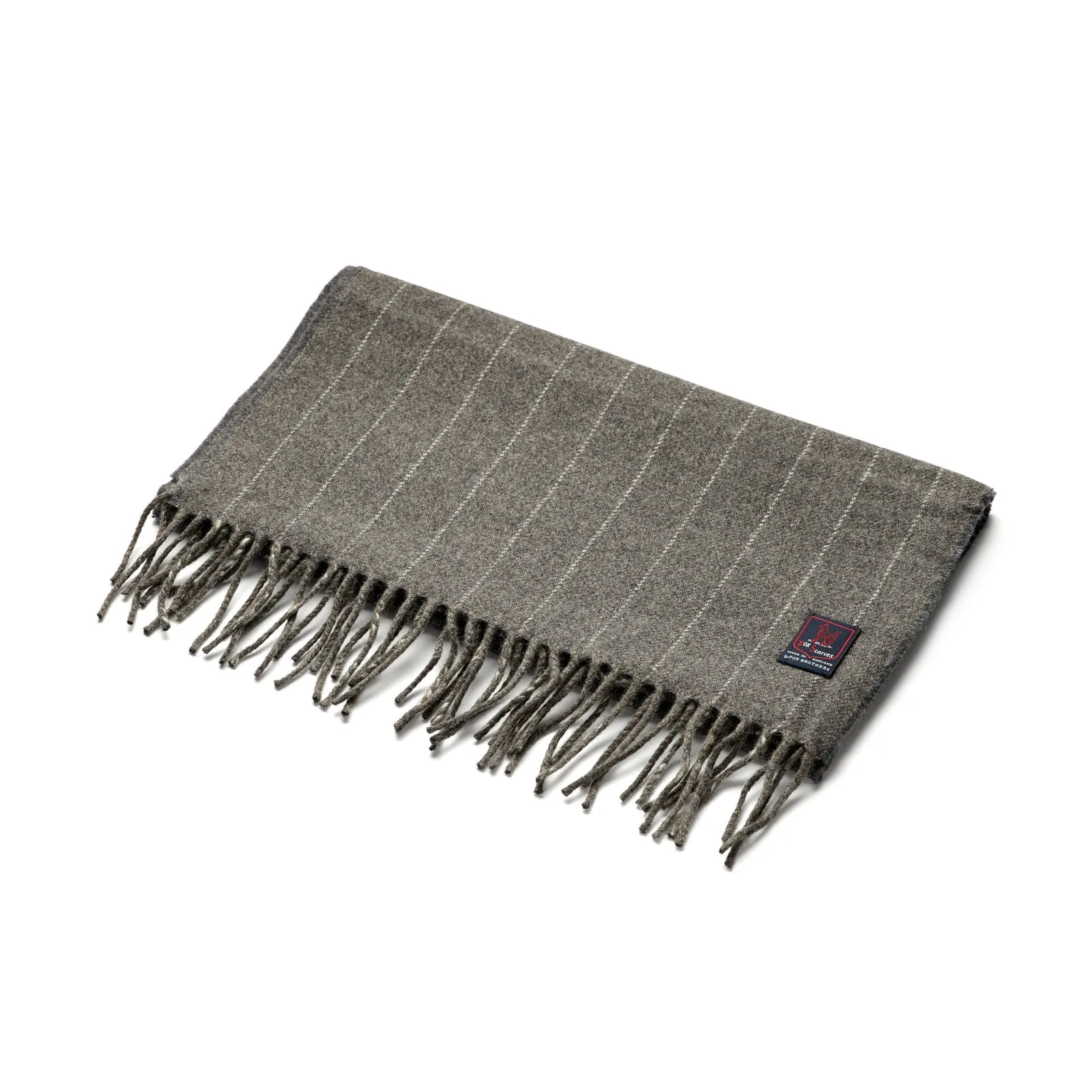 Fox Brothers Merino/Cashmere Grey Chalkstripe Scarf