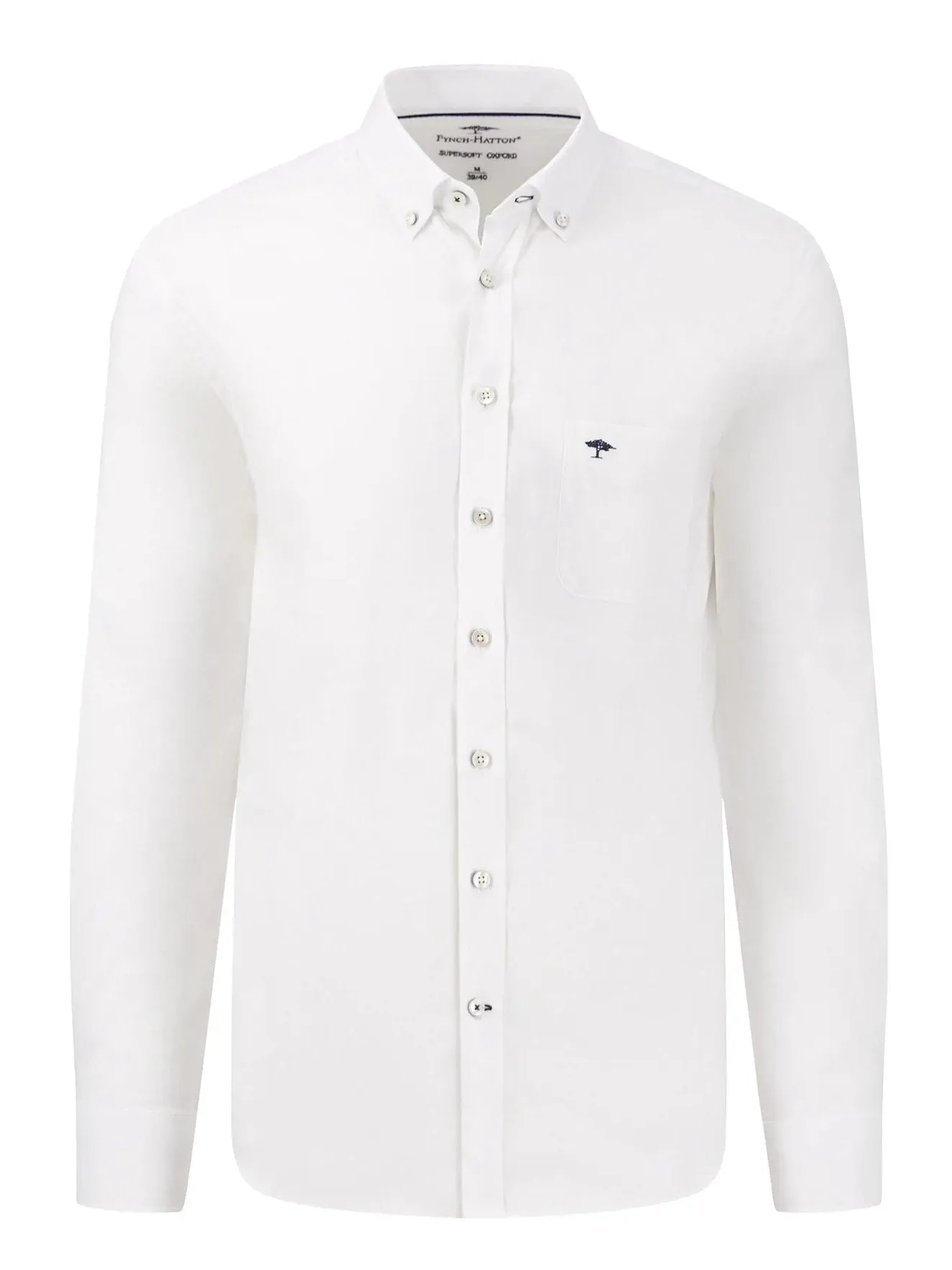 FYNCH HATTON Oxford Shirt - Men's Soft Cotton – White