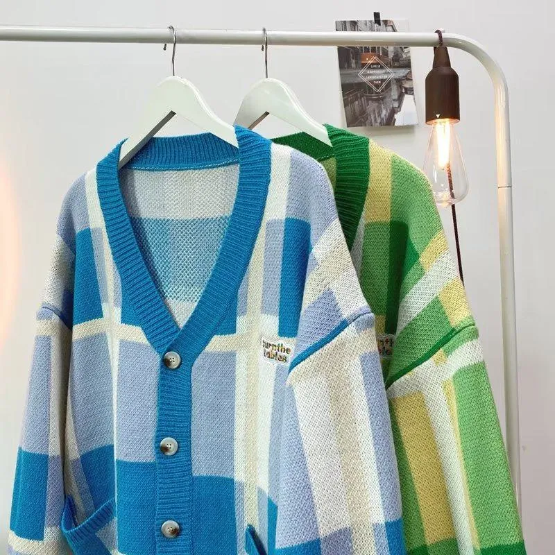 Green Button Stripe Cardigan