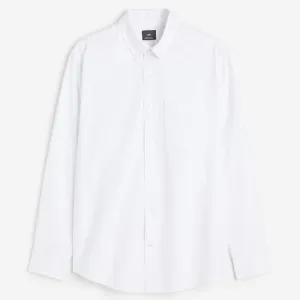 H&M Regular Fit Oxford Shirt, white