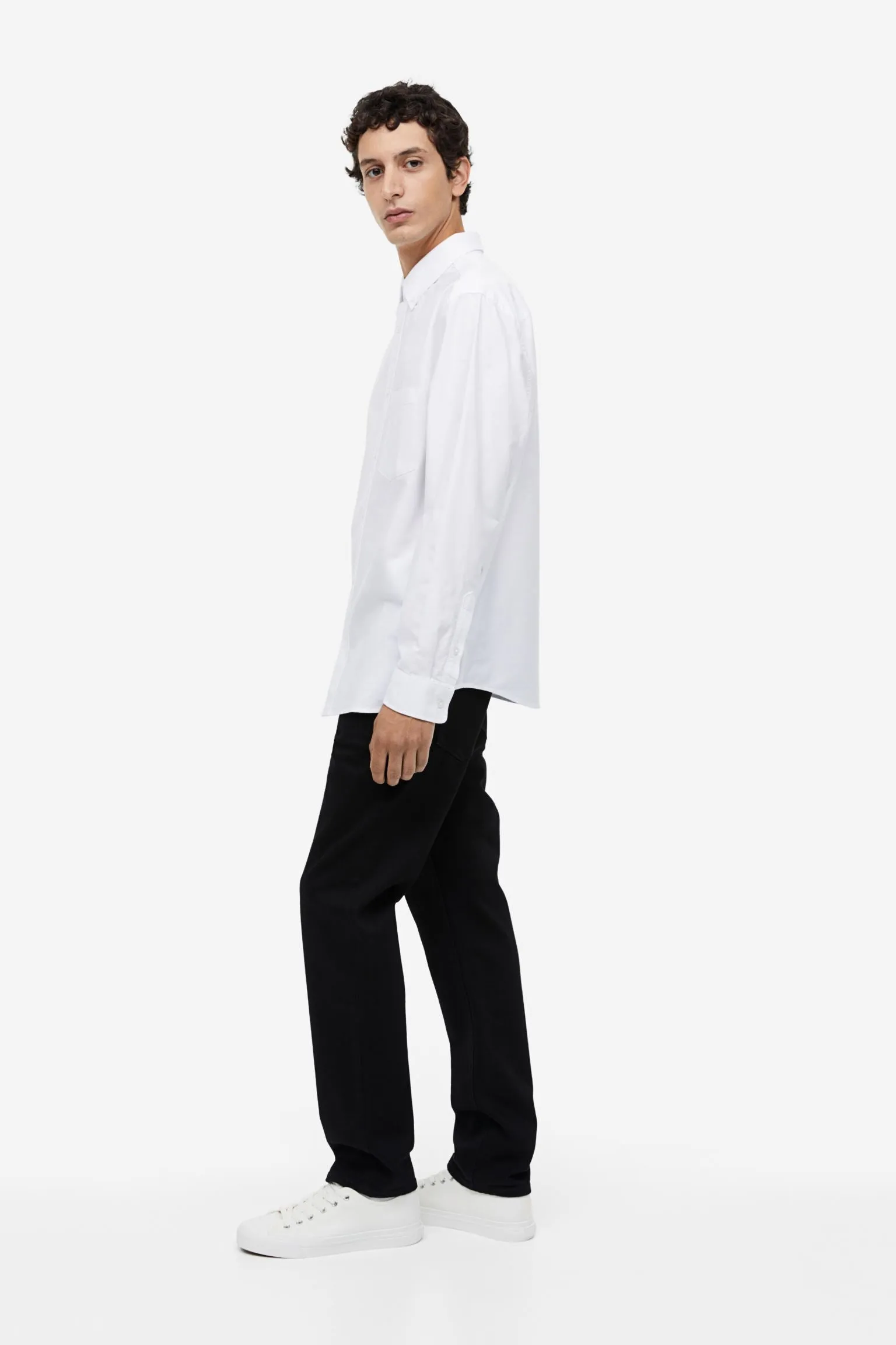 H&M Regular Fit Oxford Shirt, white