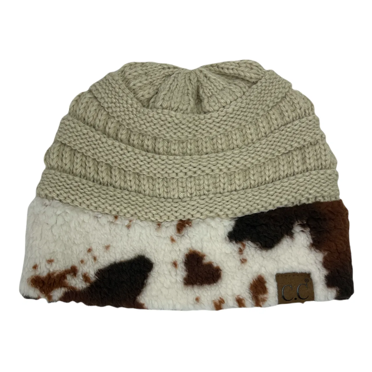 Hat-47 Cow Beanie Beige