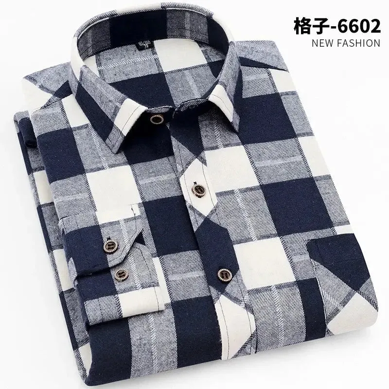 High Quality Soft Comfortable Casual Shirts Men Autumn Spring Long Sleeve Fashion Flannel Plaid Male Camisas Christmas Men Shirt