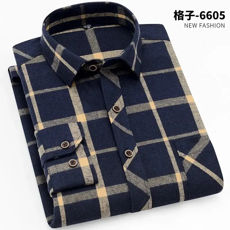 High Quality Soft Comfortable Casual Shirts Men Autumn Spring Long Sleeve Fashion Flannel Plaid Male Camisas Christmas Men Shirt