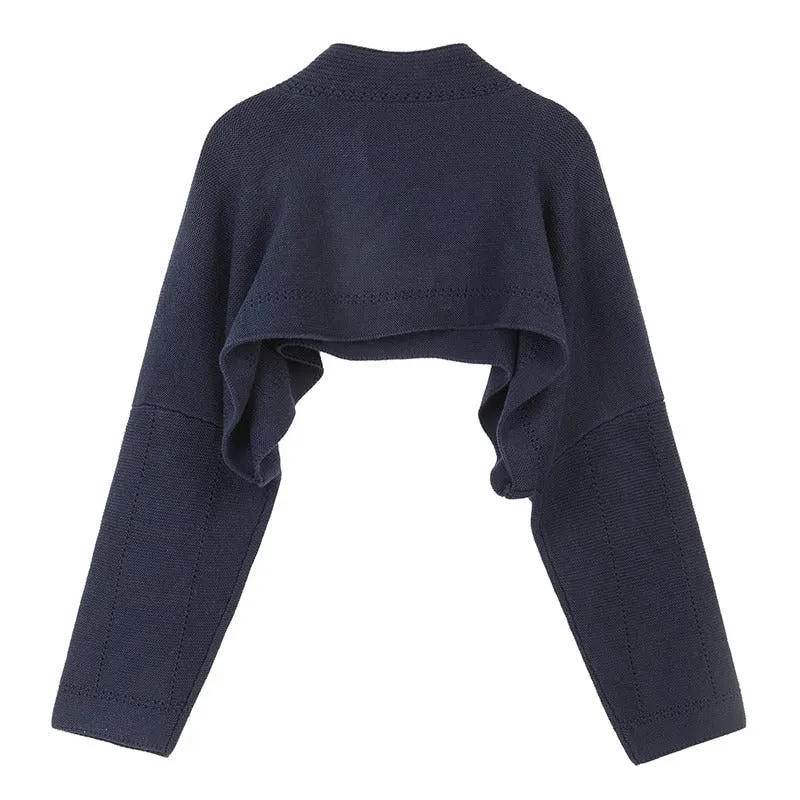 Korean Style Cropped Knitted V-neck Outerwear Sweaters