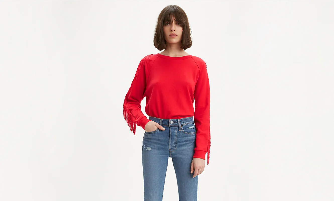 Levis Women's Reese Crewneck Fringe Sweatshirt