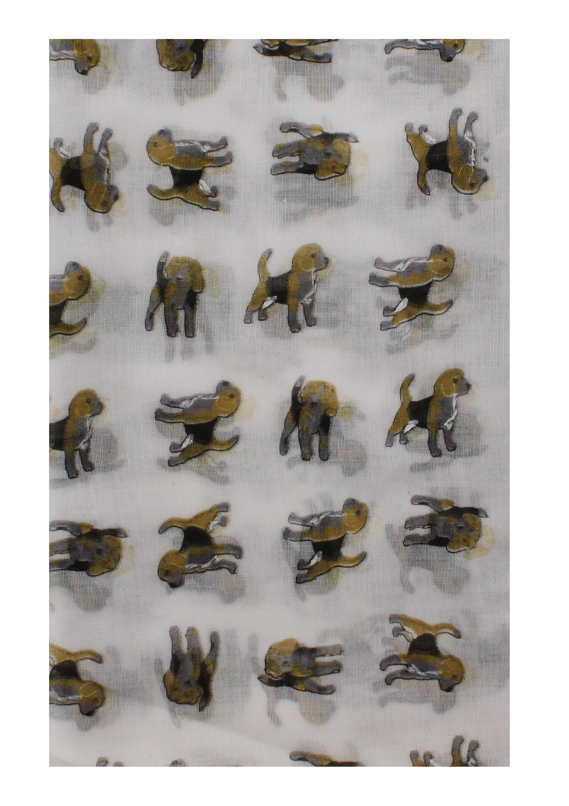 Light Beagle Dog Print Scarf