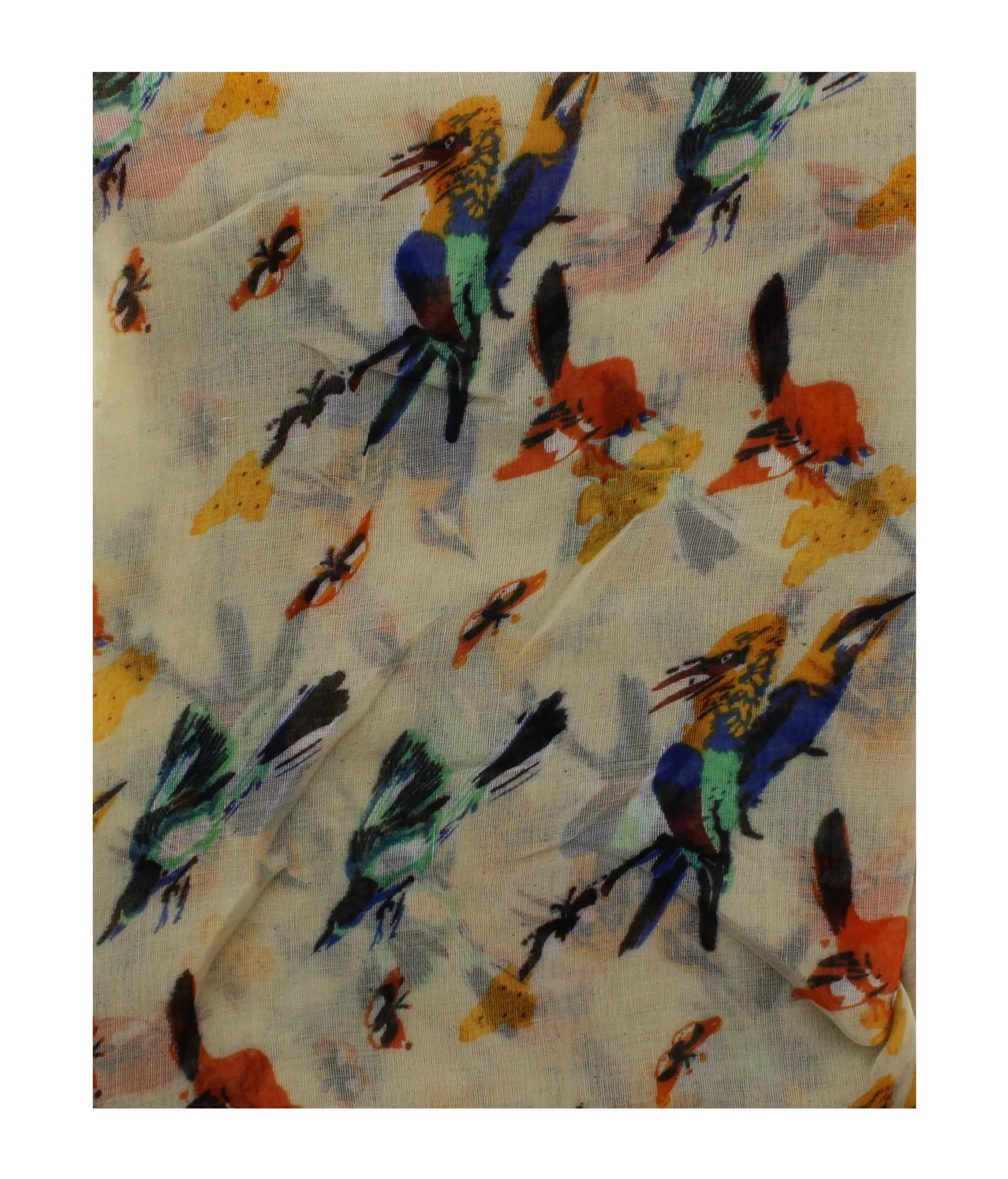 Multicolour Bird on Scarf