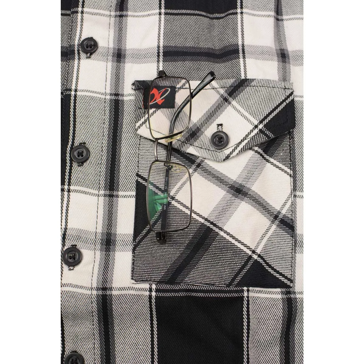 NexGen MNG11644 Men's Black and White Long Sleeve Cotton Flannel Shirt