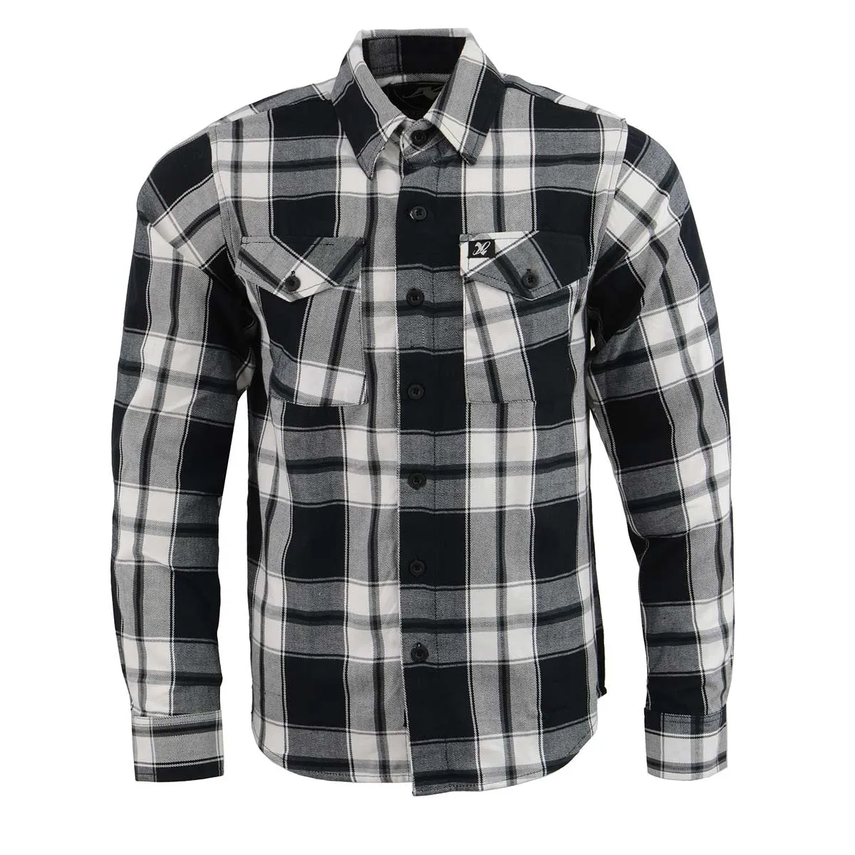 NexGen MNG11644 Men's Black and White Long Sleeve Cotton Flannel Shirt