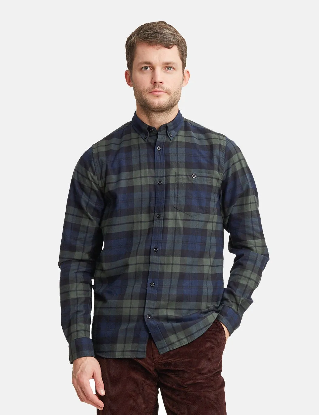 Norse Projects Anton Flannel Check Shirt - Black Watch Check