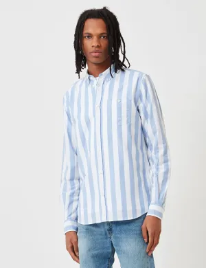 Norse Projects Anton Wide Stripe Oxford Shirt - Pale Blue