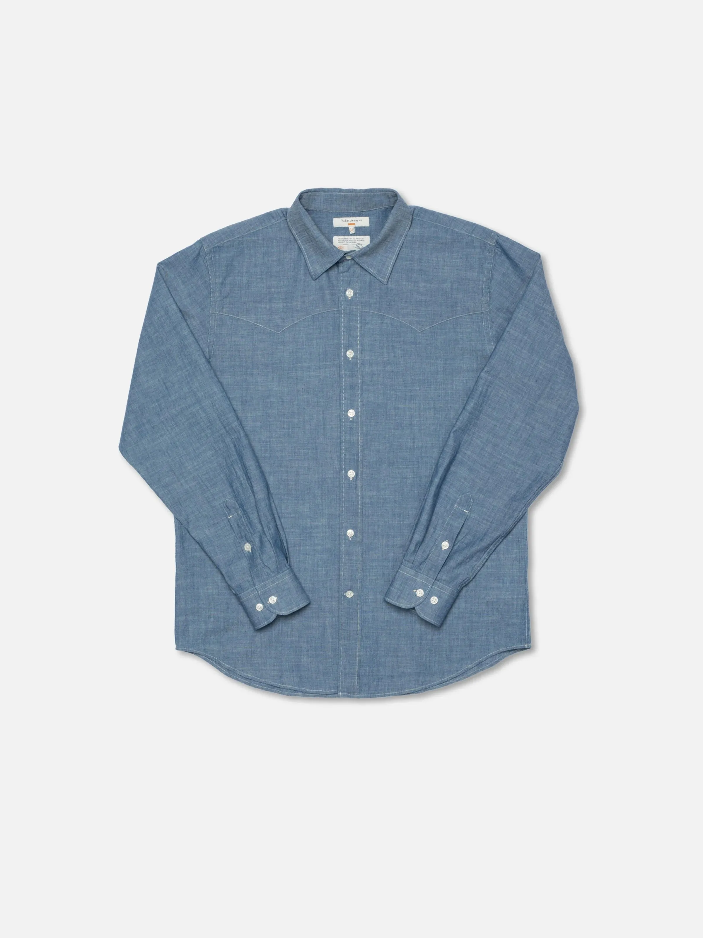 Nudie George Chambray Shirt Blue