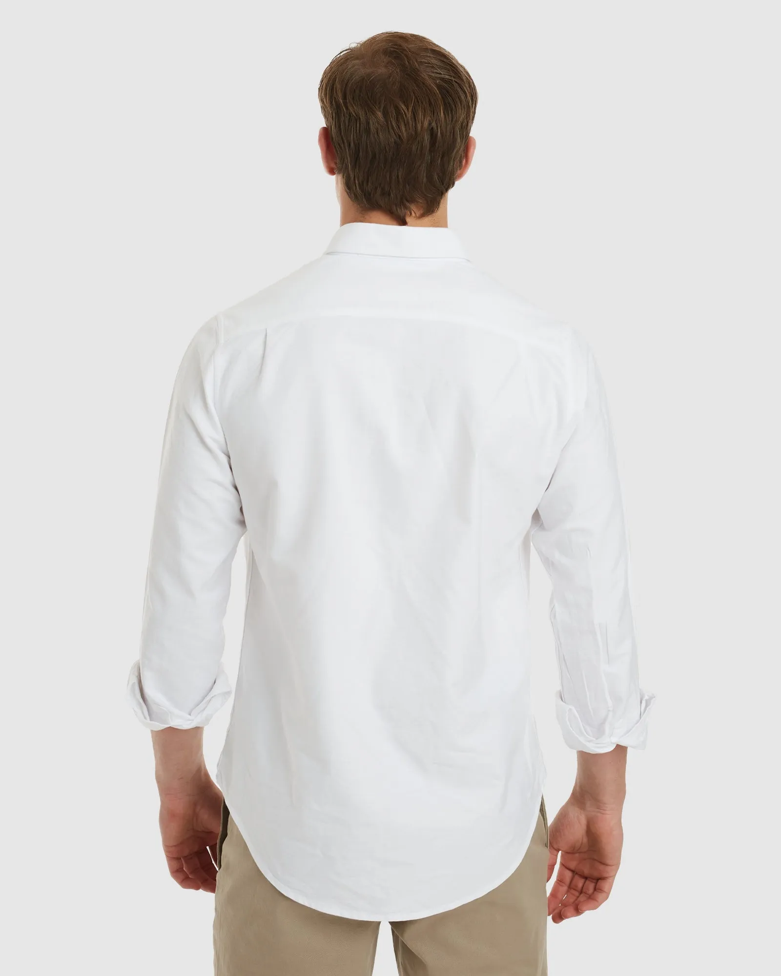 Oxford-Slim White Cotton Shirt