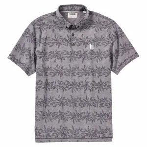 Oxford Vine Print Polo Black Heather - AW22